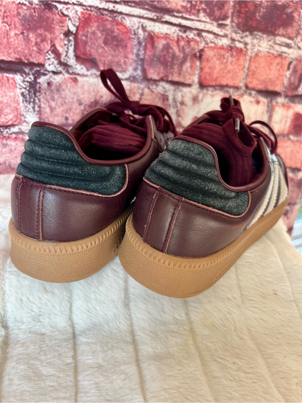 adidas Samba XLG Maroon Wonder Beige Gum Platform Sneakers Men 8 / Women 9 - Picture 7 of 10